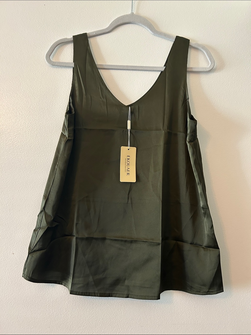 Ekoläre Olive V-Neck Swing Tank